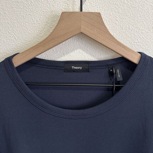 Theory Sweater Mens XL Navy White‎ Striped Pullover Soft Comfy Nautical NEW - Picture 6 of 16